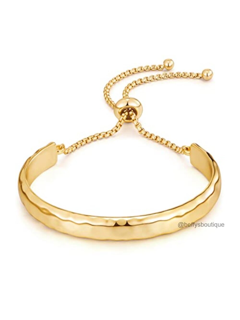 14K Gold Adjustable Slider Bracelet Bangle Trendy Minimalist Chain for Women